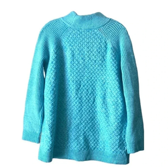 TALBOTS | Women’s Textured Twist Stitch Dark Turquoise Mockneck Sweater Size 1X - Picture 3 of 6